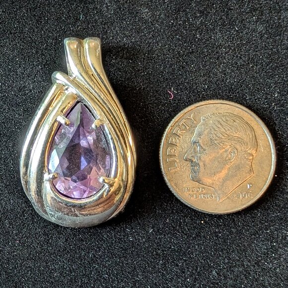 Vintage Sterling Silver Amethyst Pendant - Picture 6 of 6